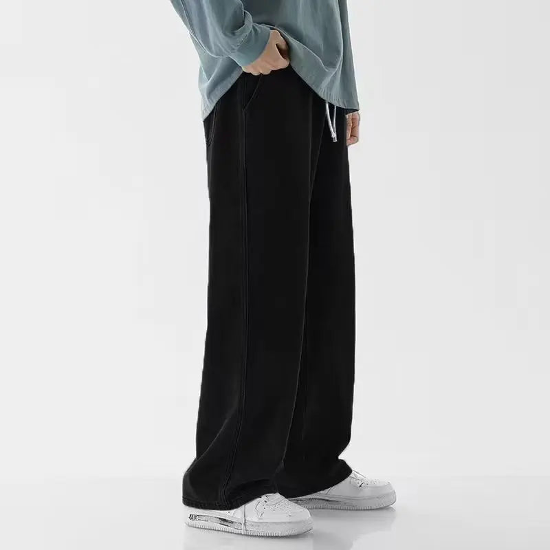 Men's Relaxed-Fit Jeans with Drawstring and Pockets