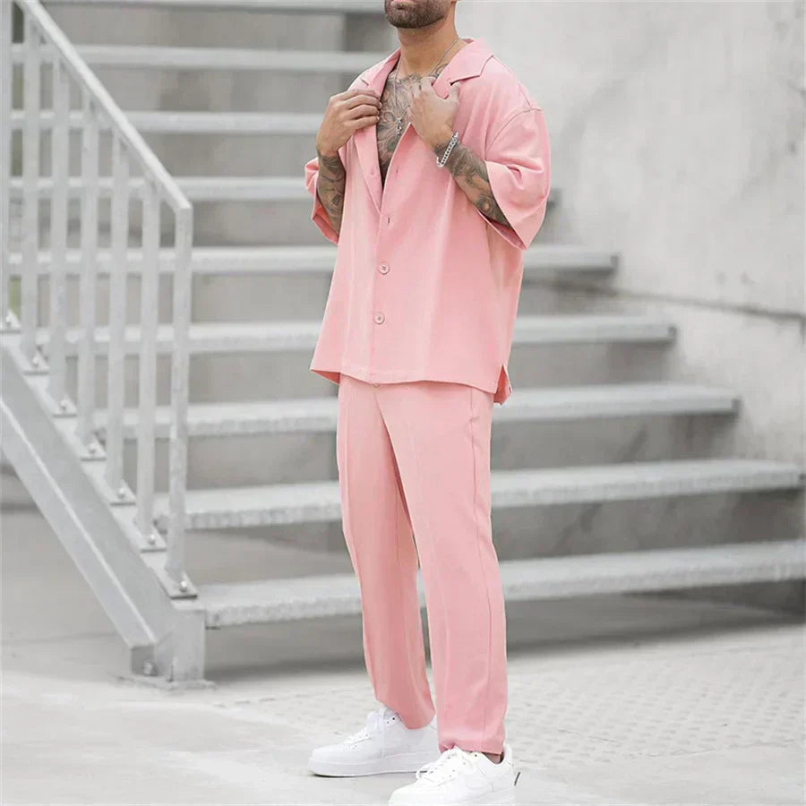 Men’s Lightweight Straight-Leg Summer Set