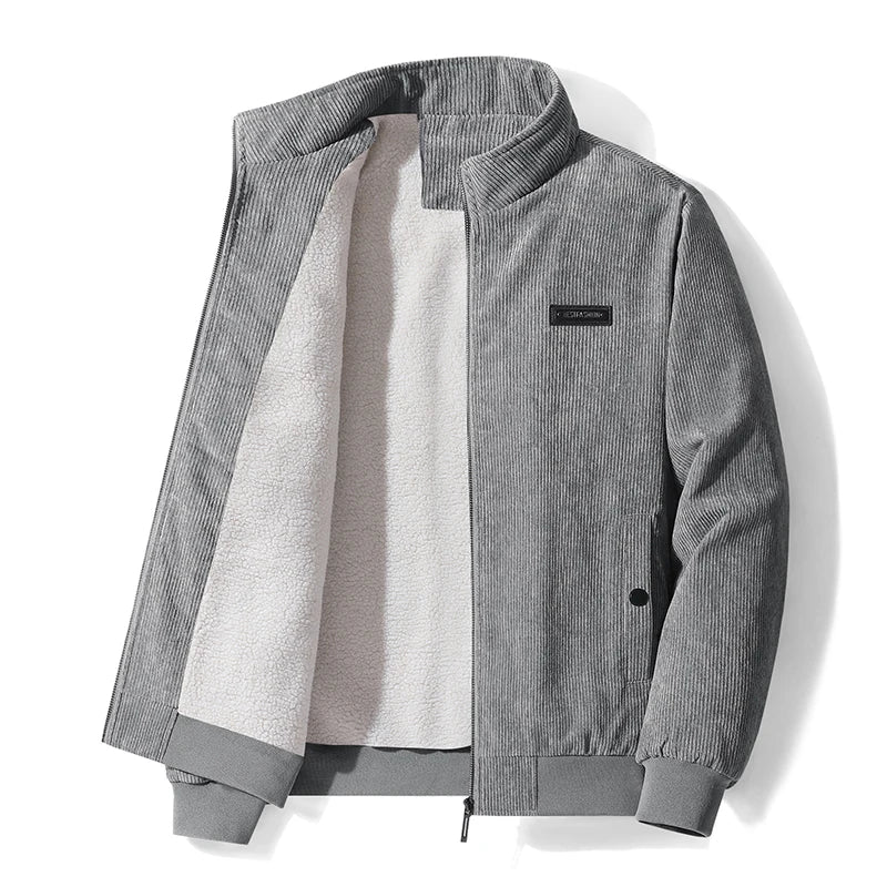 Men’s Bomber Jacket Ribbed Velvet with Sherpa Lining
