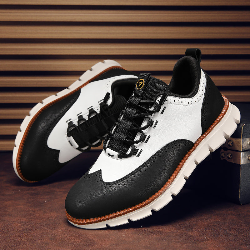 Sneakers in Premium Leather with Orthopaedic Insole and Cushioned Sole