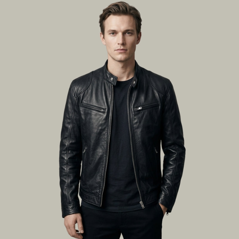 Men's Summer Leather Jacket with a Modern Fit