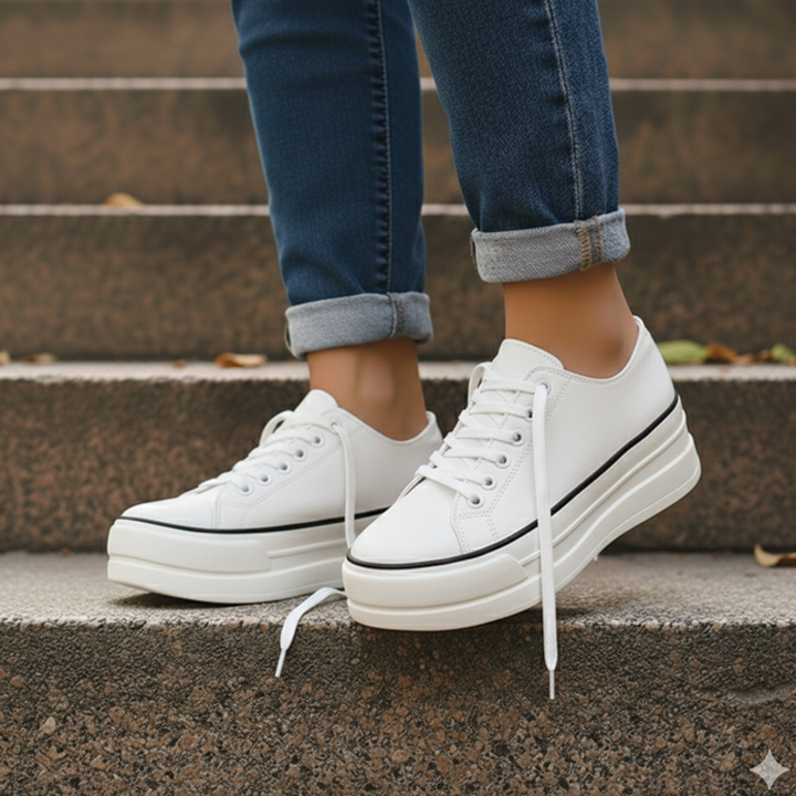 Women’s Orthopedic Platform Sneakers in Canvas Fabric