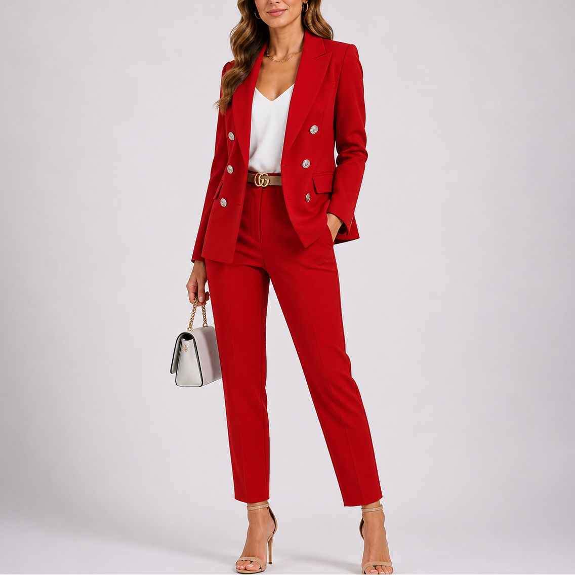 Women’s Suit with Tailored Blazer and Slim-Fit Trousers