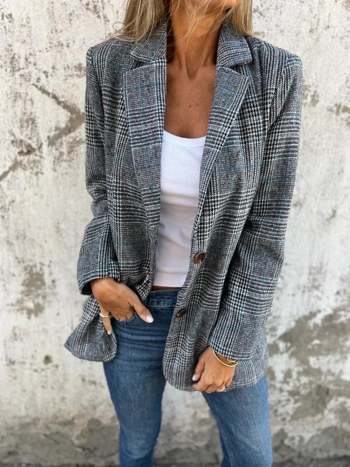 Elegant Classic Plaid Blazer