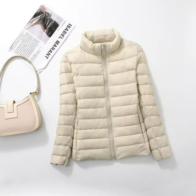 Puffer Jacket Women Quilted Lightweight High Neck