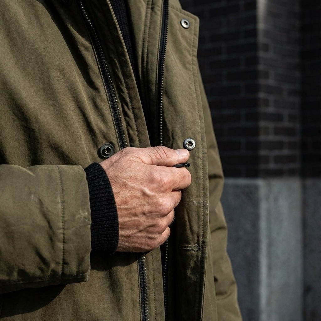 Men’s Winter Coat Long Lightweight Water-Repellent Windproof with Hood