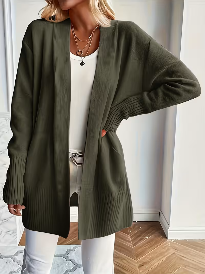 Women's Open-Front Cardigan, Relaxed Fit, Elegant