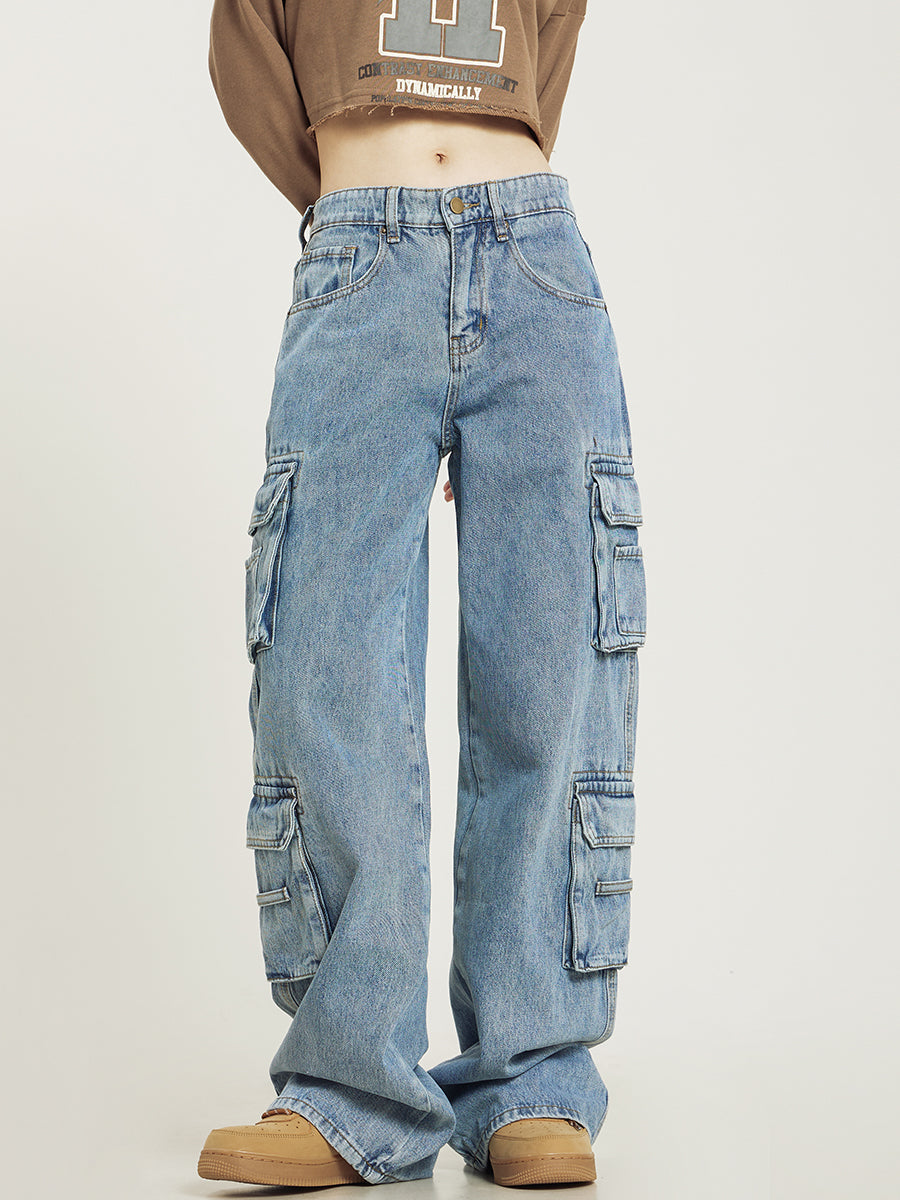 Women's Baggy Cargo Jeans, Relaxed Fit