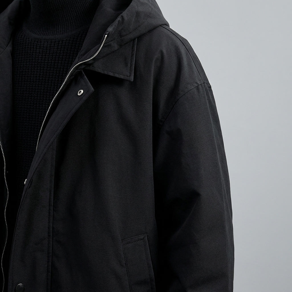 Men’s Winter Coat Long Lightweight Water-Repellent Windproof with Hood