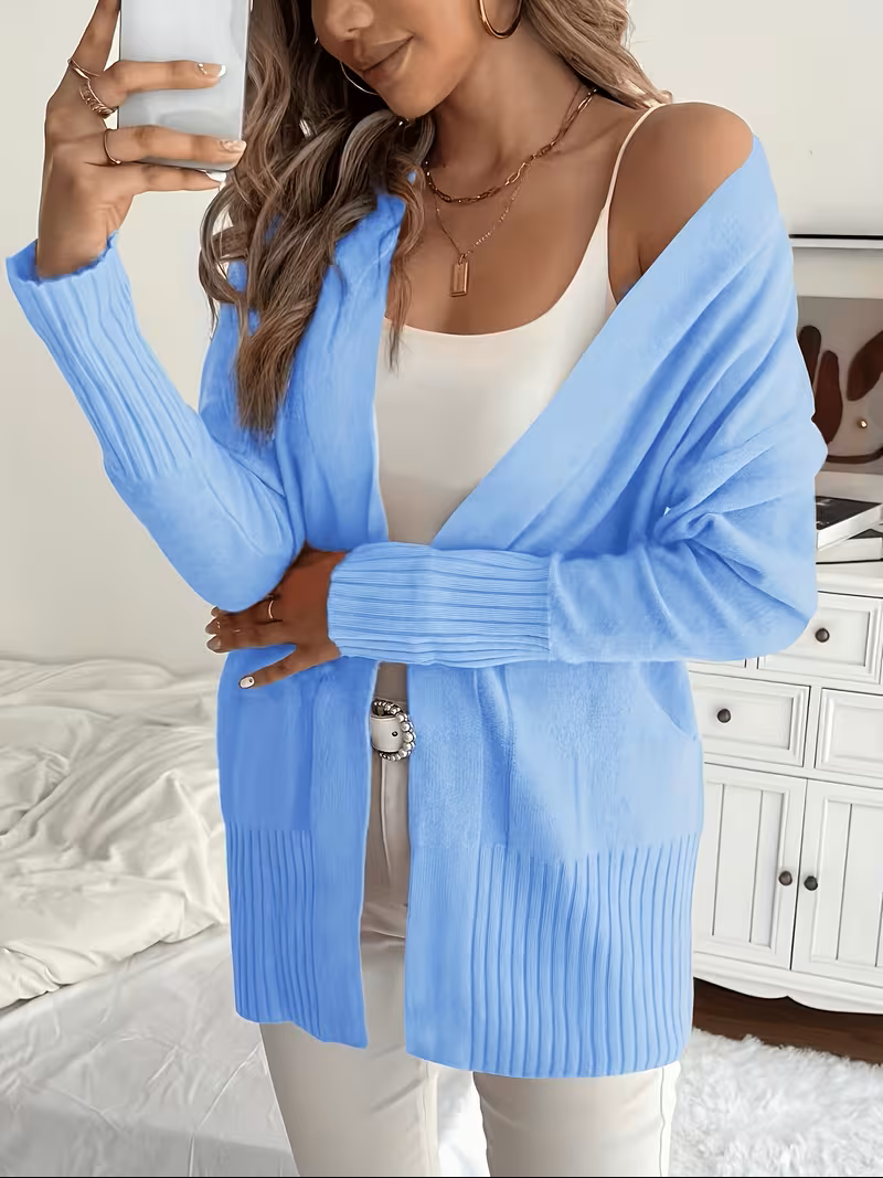 Women's Open-Front Cardigan, Relaxed Fit, Elegant