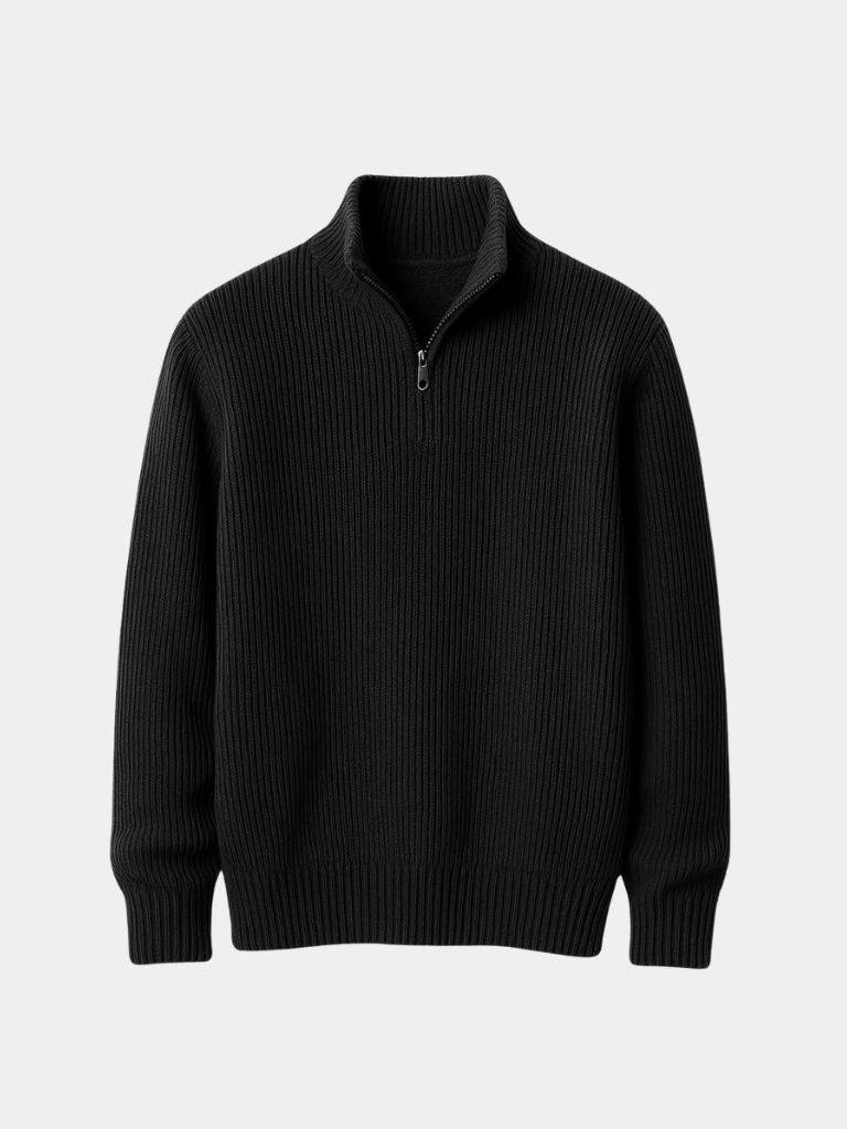 Liam Quarter Zip Sweater Mens Ribbed