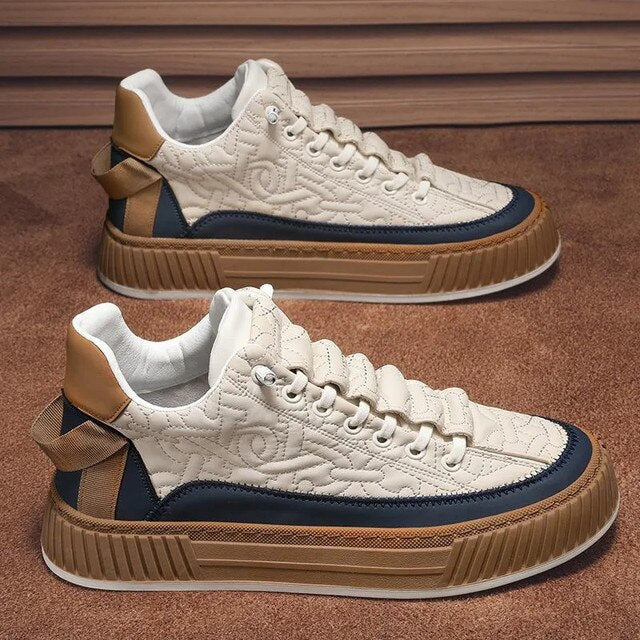 Sneakers Men's Casual in Black and White with a Simple, Elegant Design