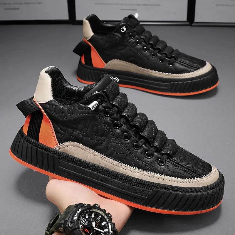 Sneakers Men's Casual in Black and White with a Simple, Elegant Design