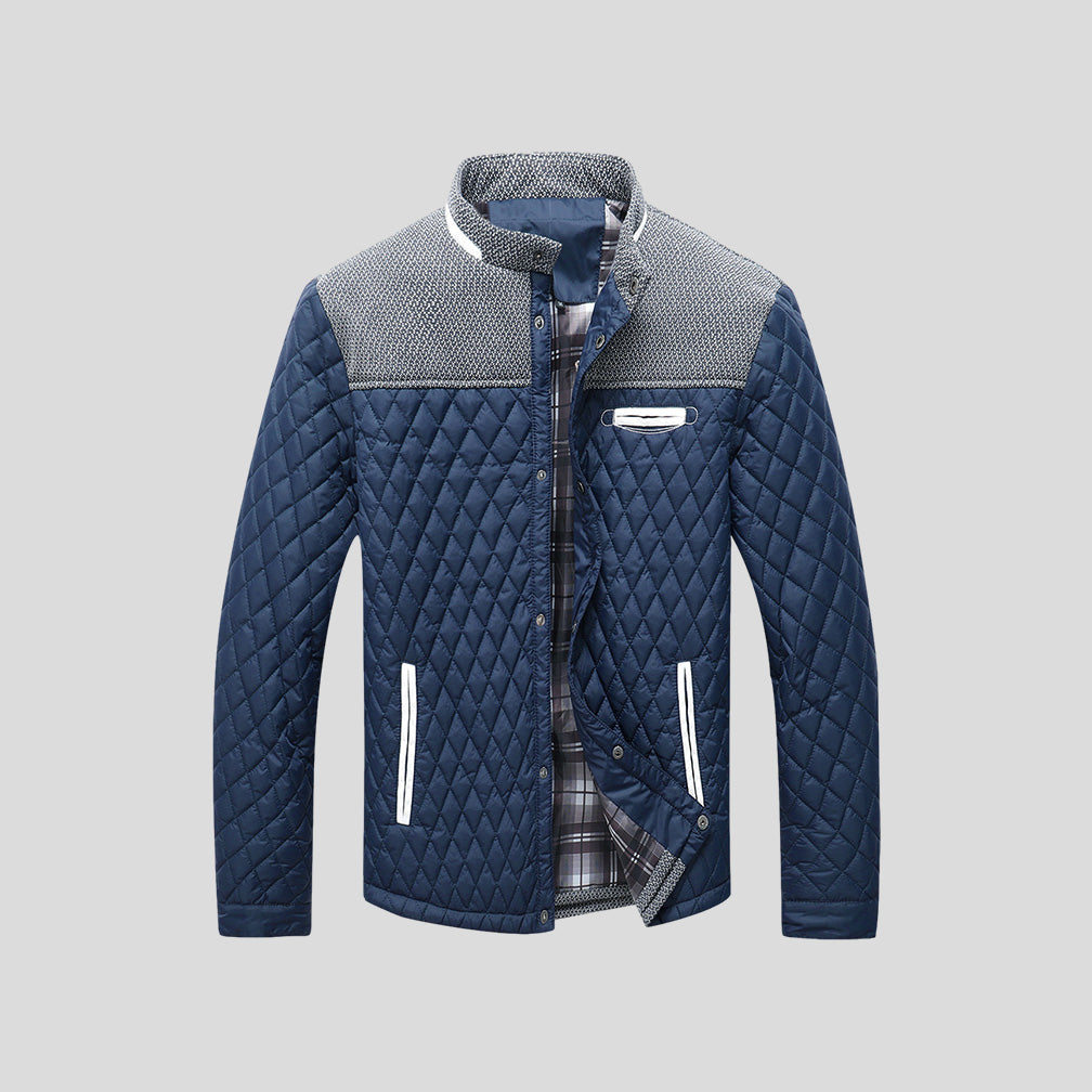 Fall Men's Windproof Lined Jacket with High Collar | Casual Coat