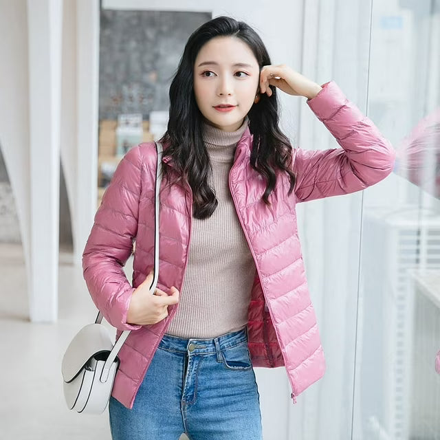 Puffer Jacket Women Quilted Lightweight High Neck