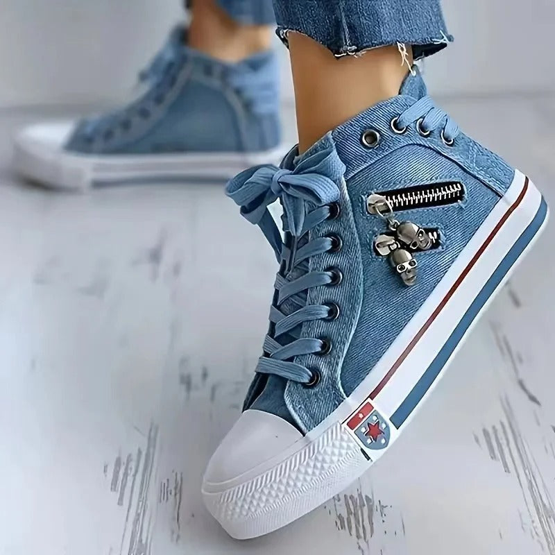 Women’s Orthopedic Denim Sneakers with Urban Design