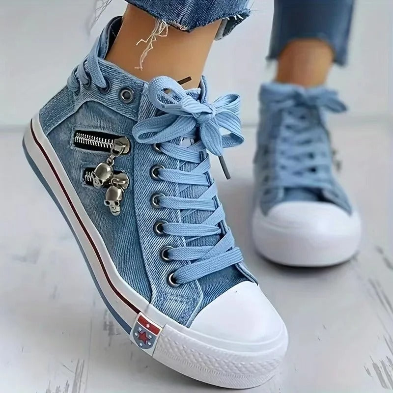 Women’s Orthopedic Denim Sneakers with Urban Design