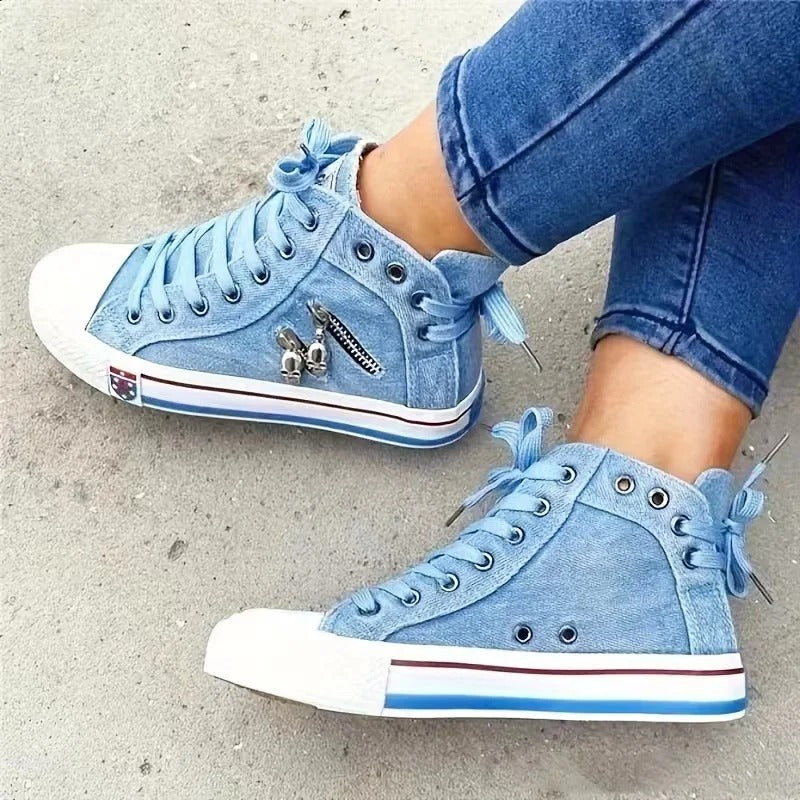 Women’s Orthopedic Denim Sneakers with Urban Design