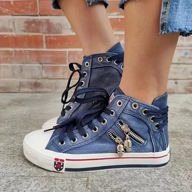 Women’s Orthopedic Denim Sneakers with Urban Design