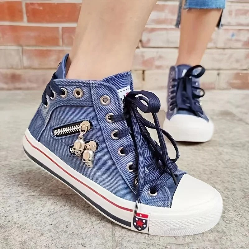 Women’s Orthopedic Denim Sneakers with Urban Design