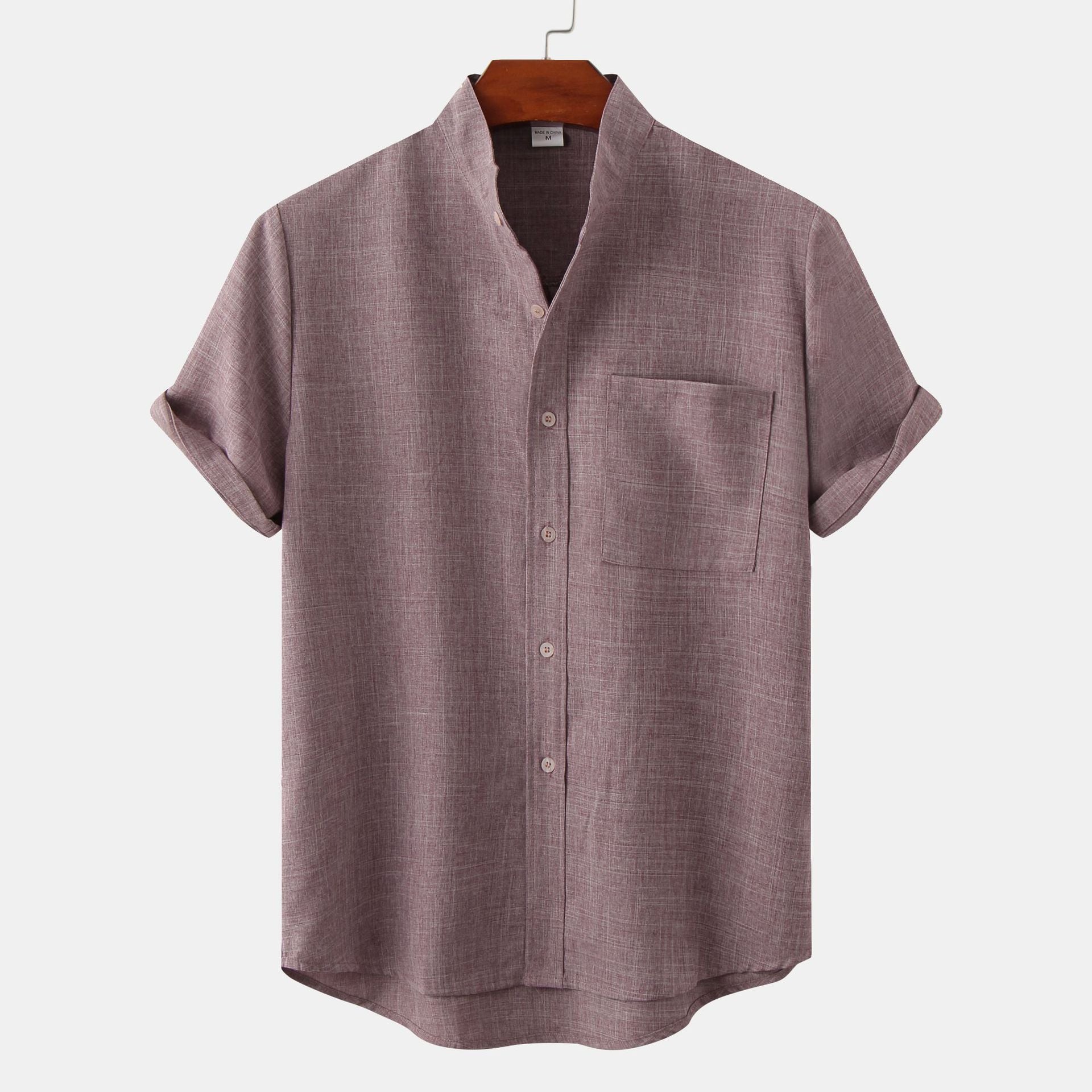 Hudson Short Sleeve Mandarin Collar Shirt