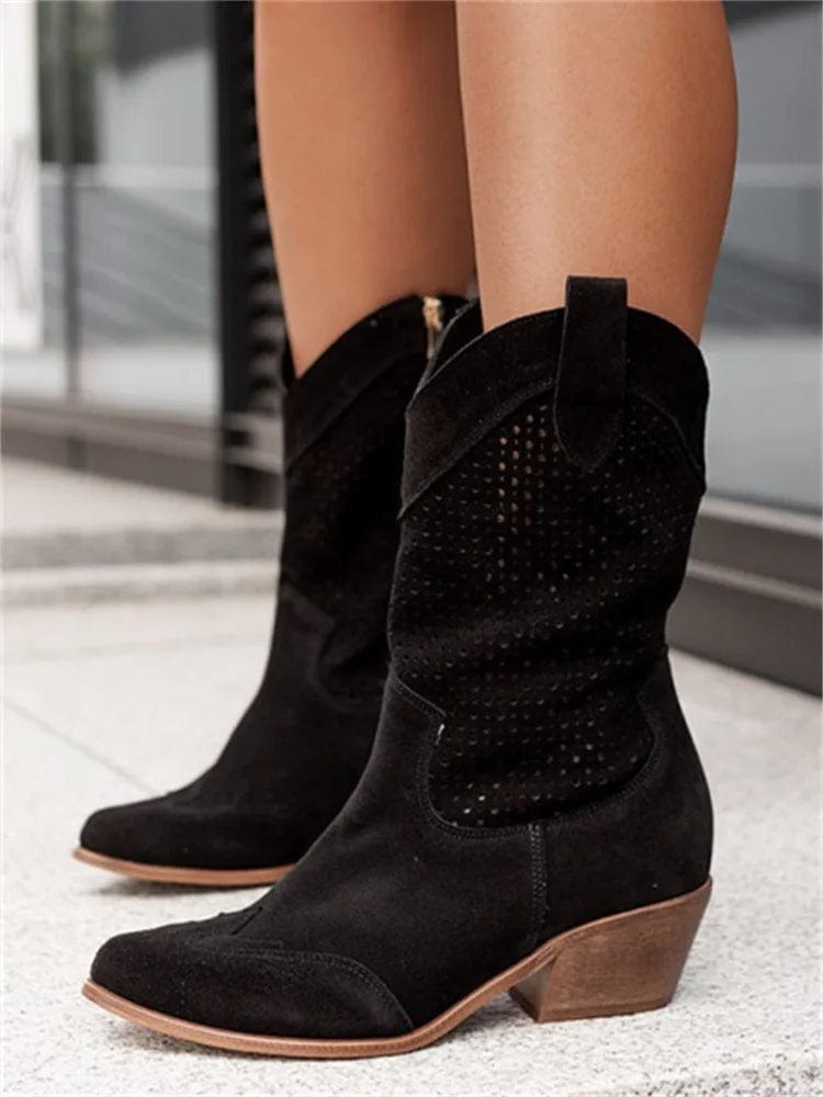Women's Orthopedic Western Boots with Side Zipper
