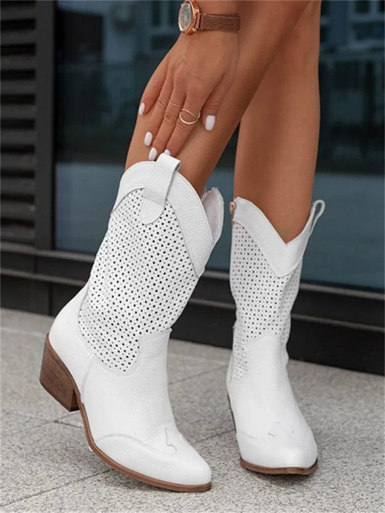Women's Orthopedic Western Boots with Side Zipper