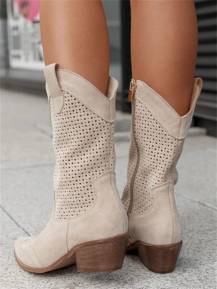 Women's Orthopedic Western Boots with Side Zipper