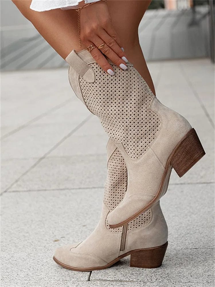 Women's Orthopedic Western Boots with Side Zipper
