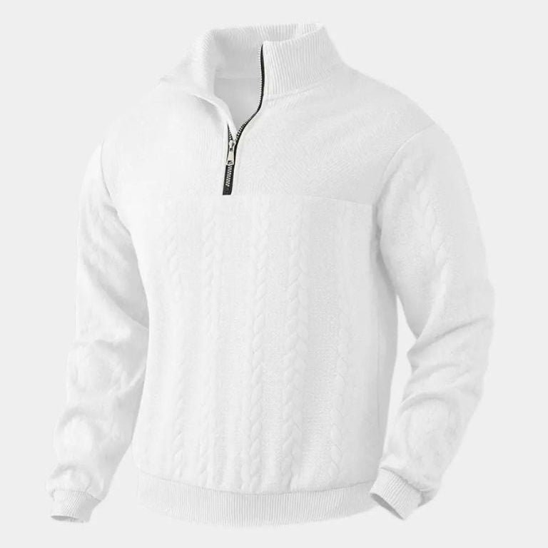 Men's High-Neck Half-Zip Sweater