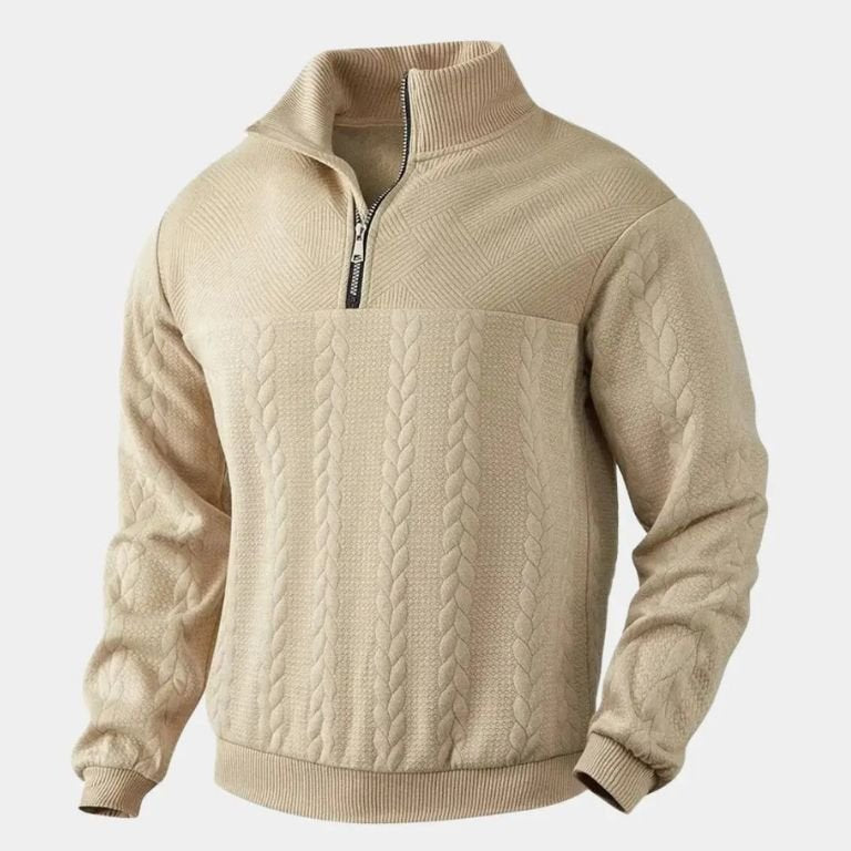 Men's High-Neck Half-Zip Sweater