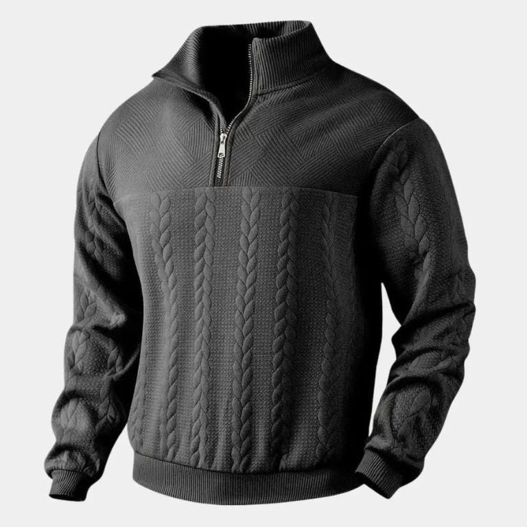 Men's High-Neck Half-Zip Sweater