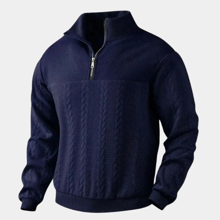 Men's High-Neck Half-Zip Sweater