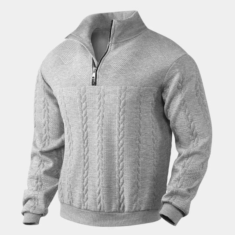 Men's High-Neck Half-Zip Sweater