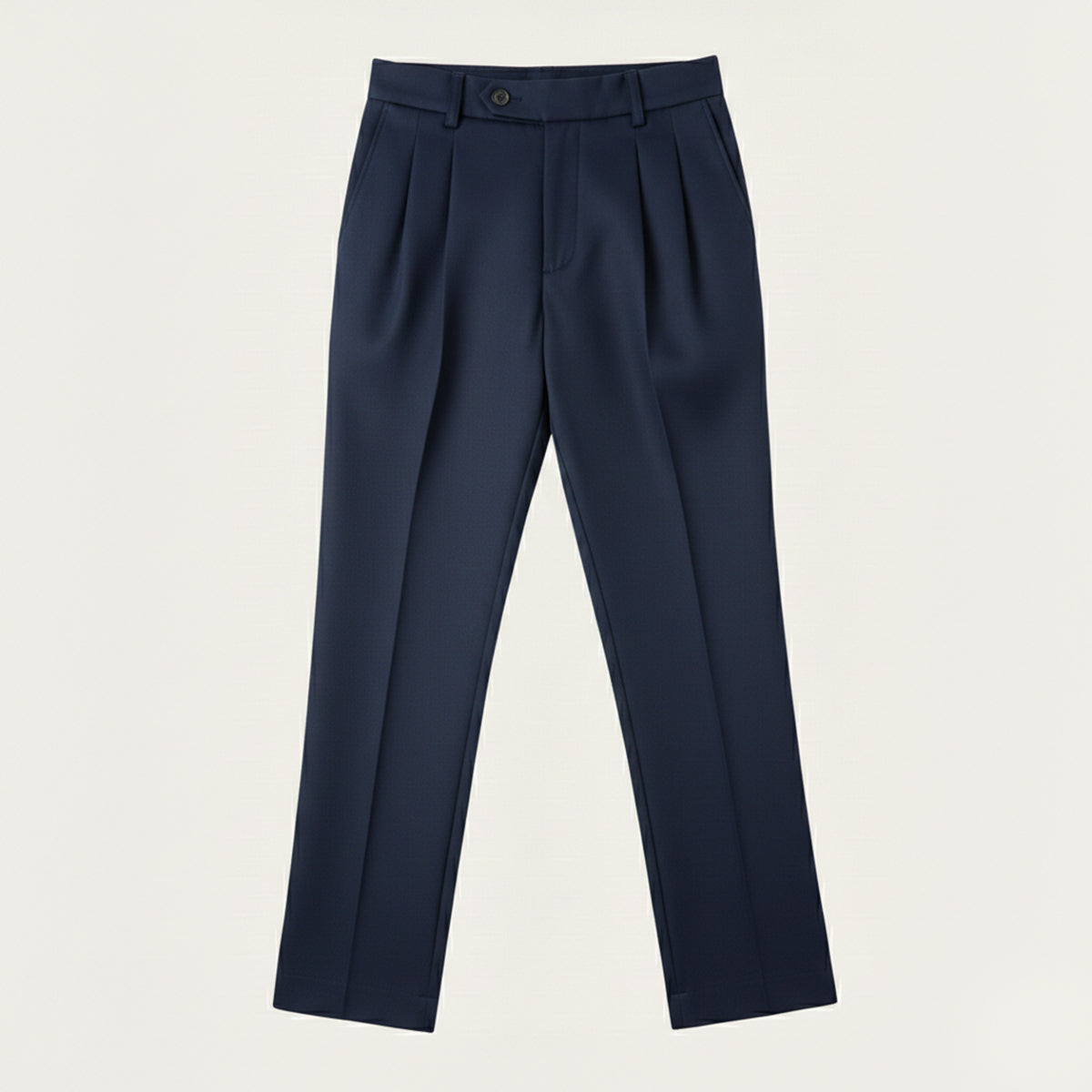 Linen Pants with Elastic Waist and Straight Legs