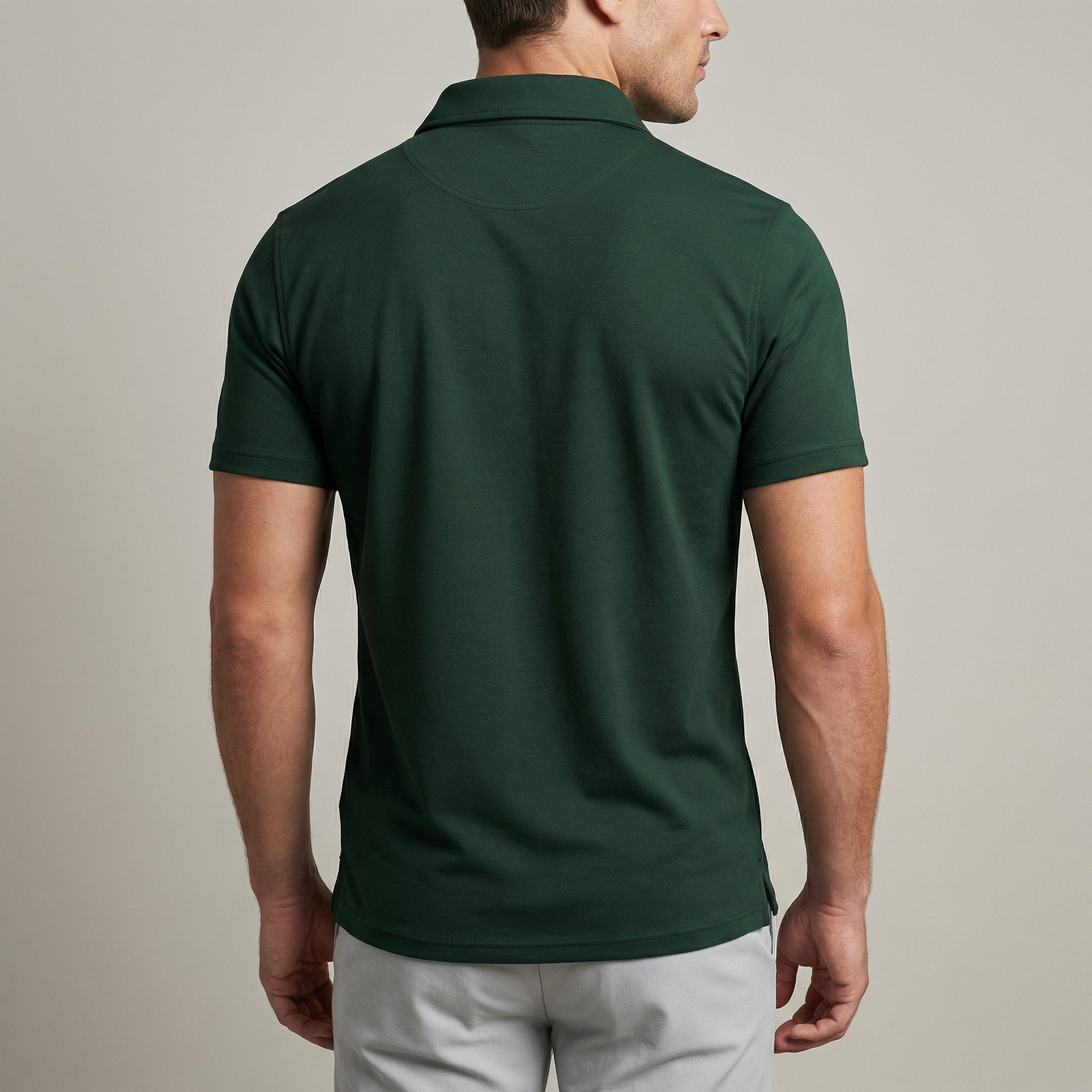 Men’s Slim Fit Zip-Up Polo Shirt