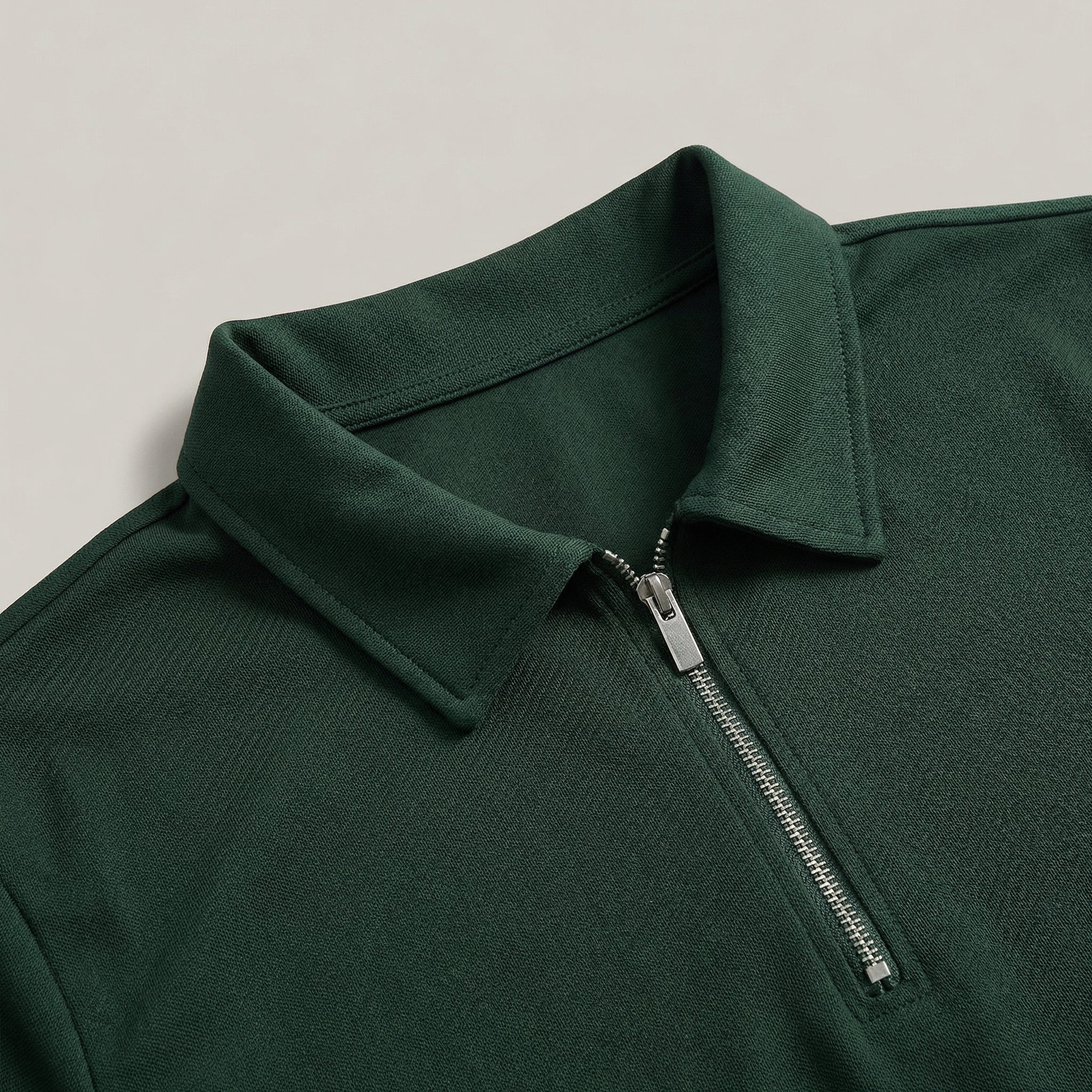 Men’s Slim Fit Zip-Up Polo Shirt