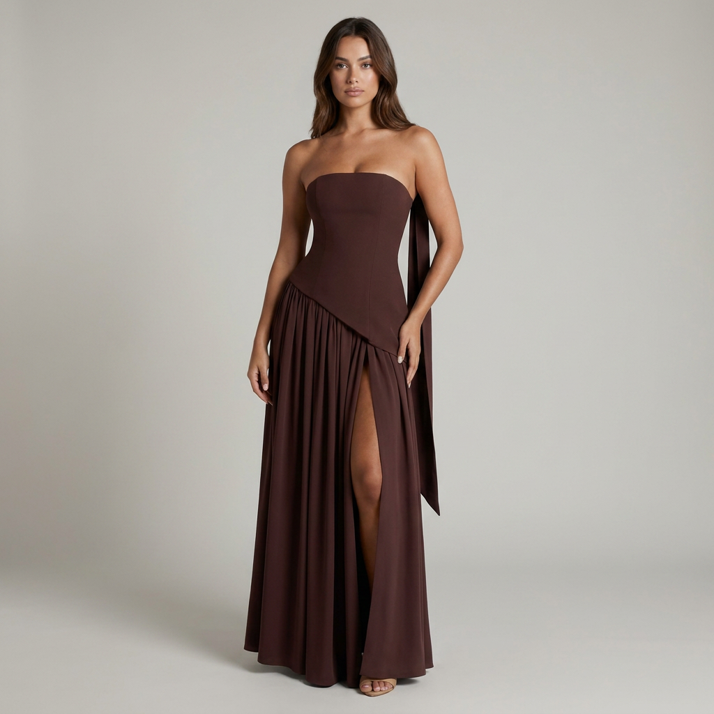 Elegant Women Slit Maxi Dress
