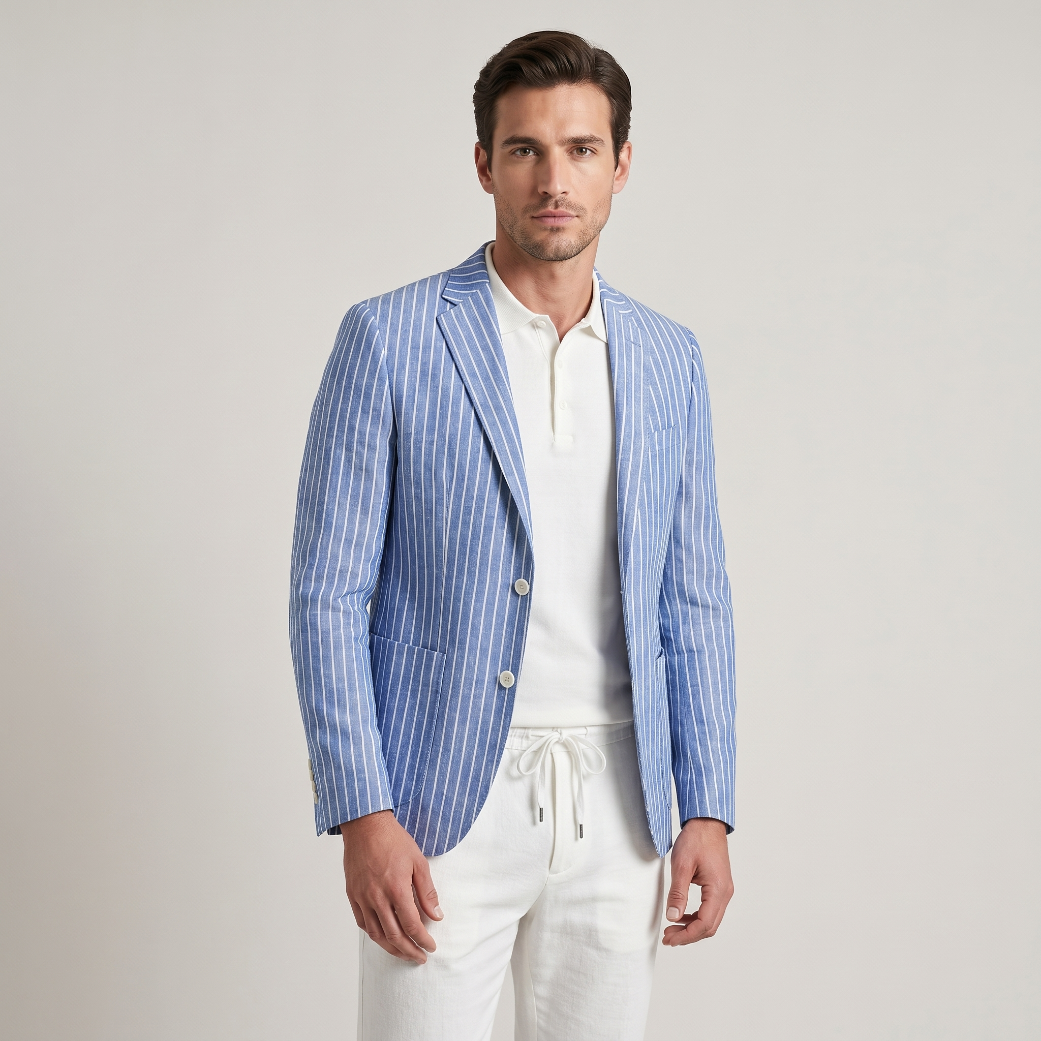 Men’s Breathable Striped Linen Summer Blazer