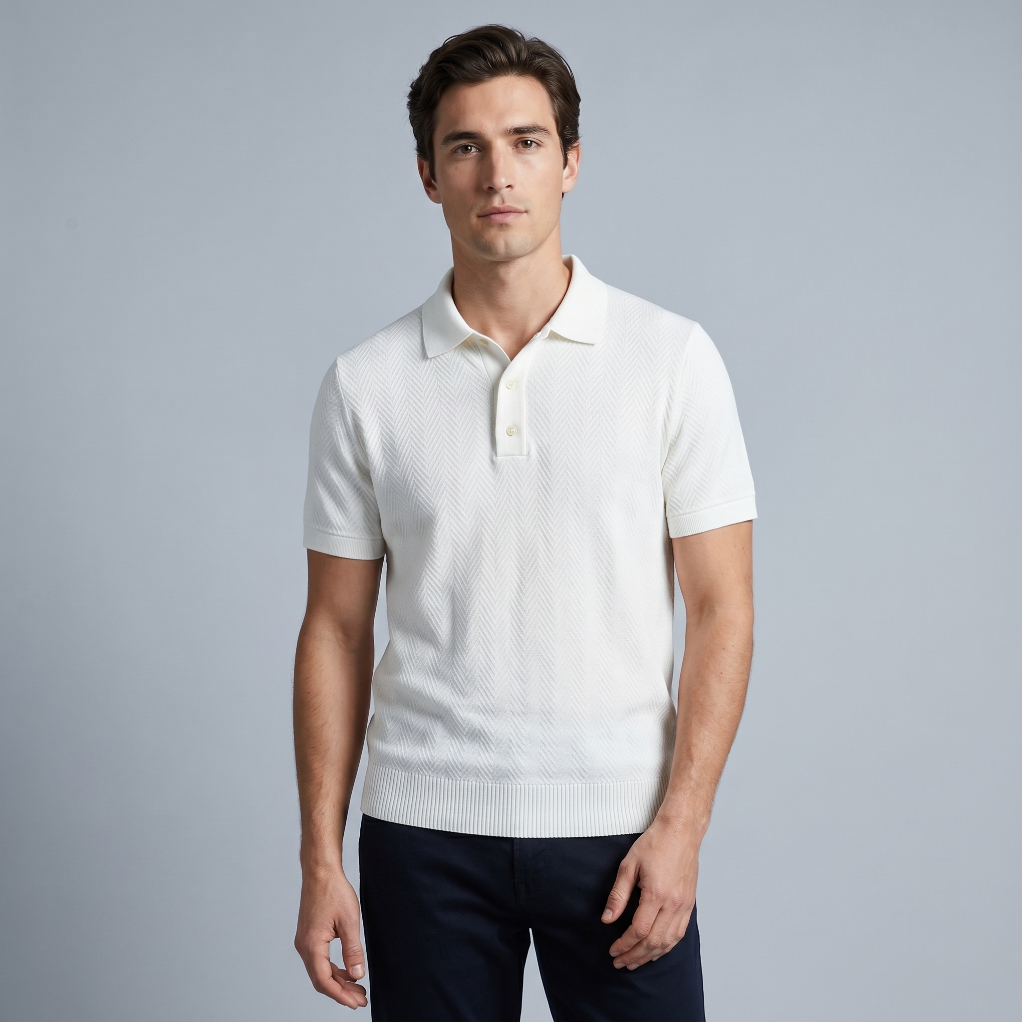 Elegant Vintage Style Polo Shirt for Men