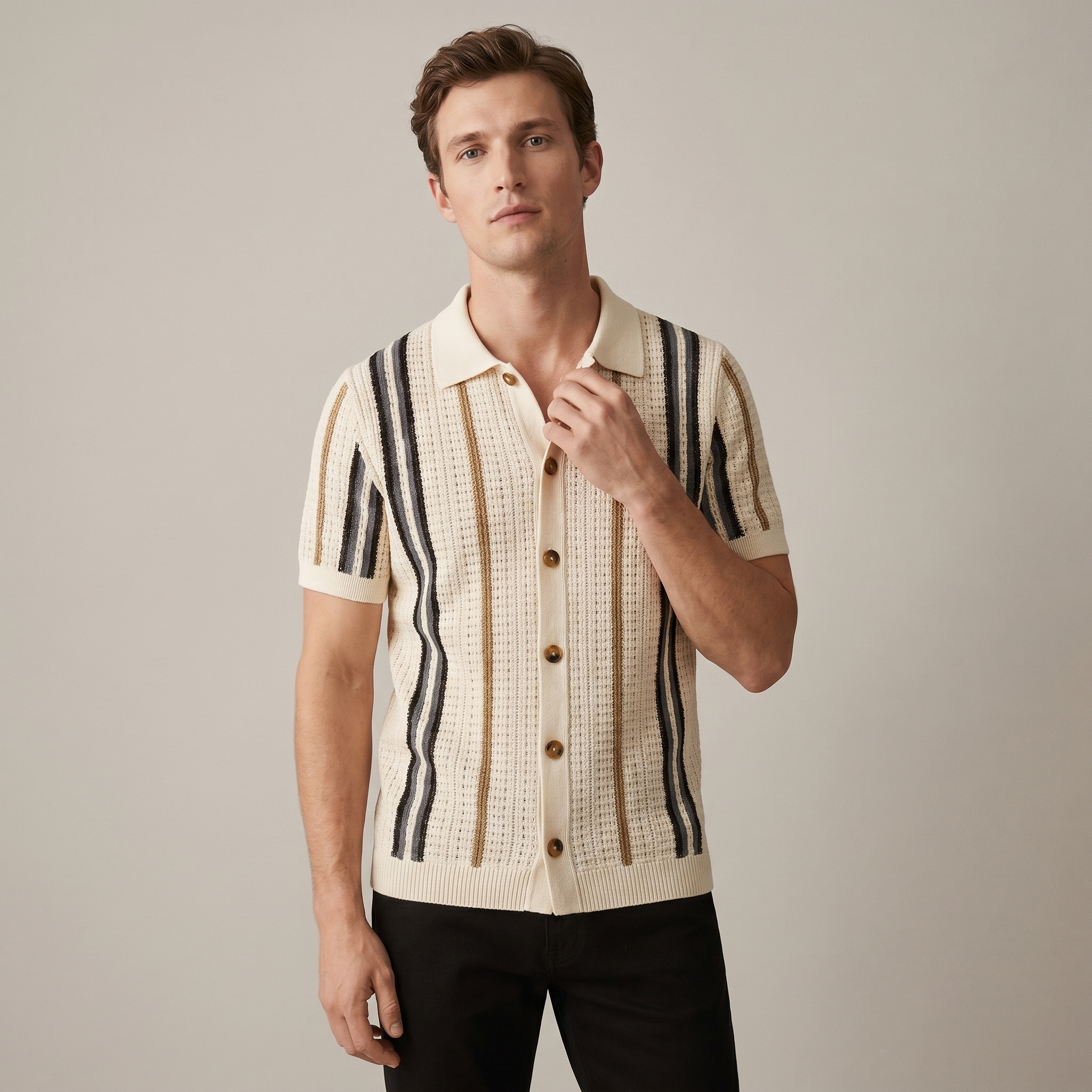 Elegant Sunset Groove Polo for Men