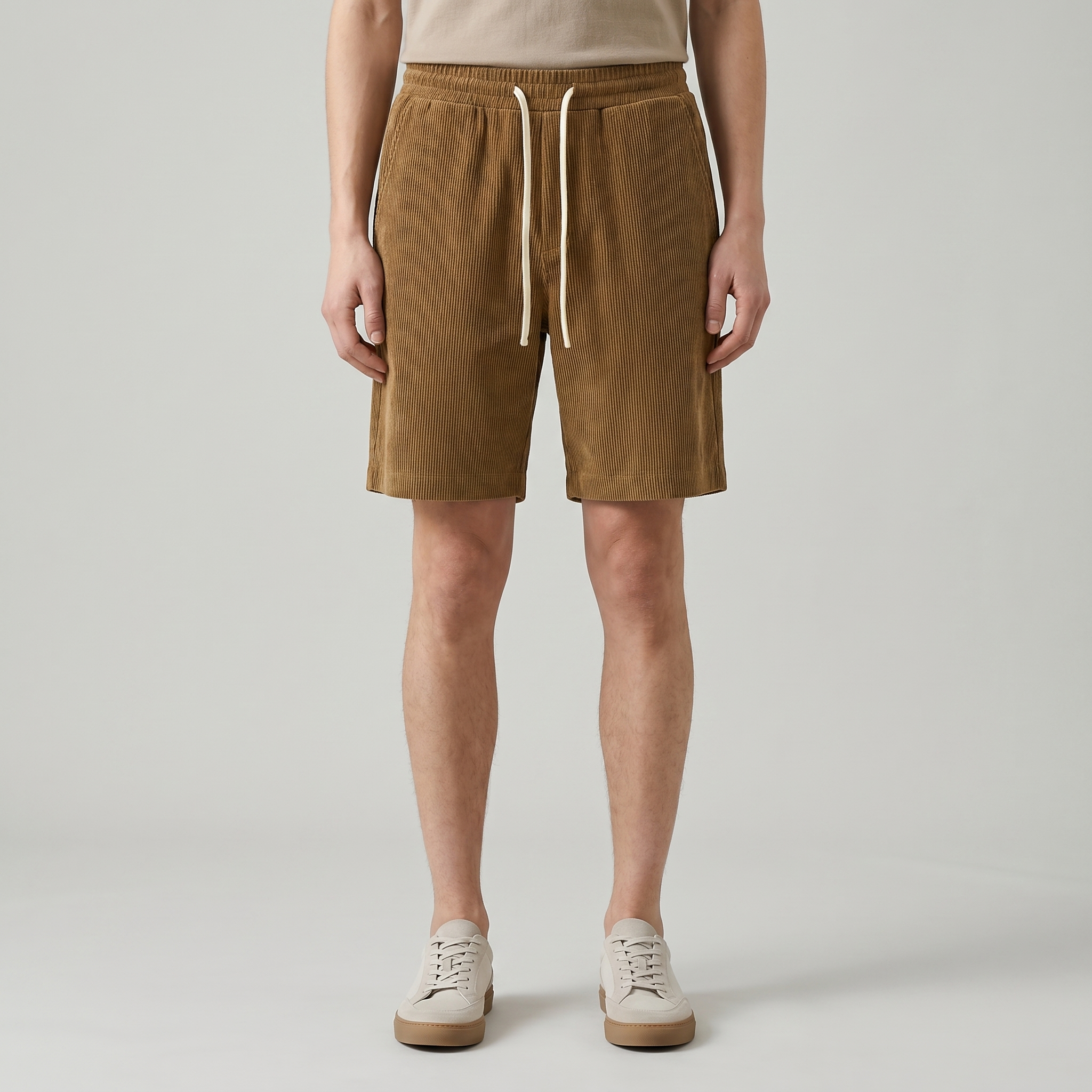 Crest Waffle Knit Casual Shorts