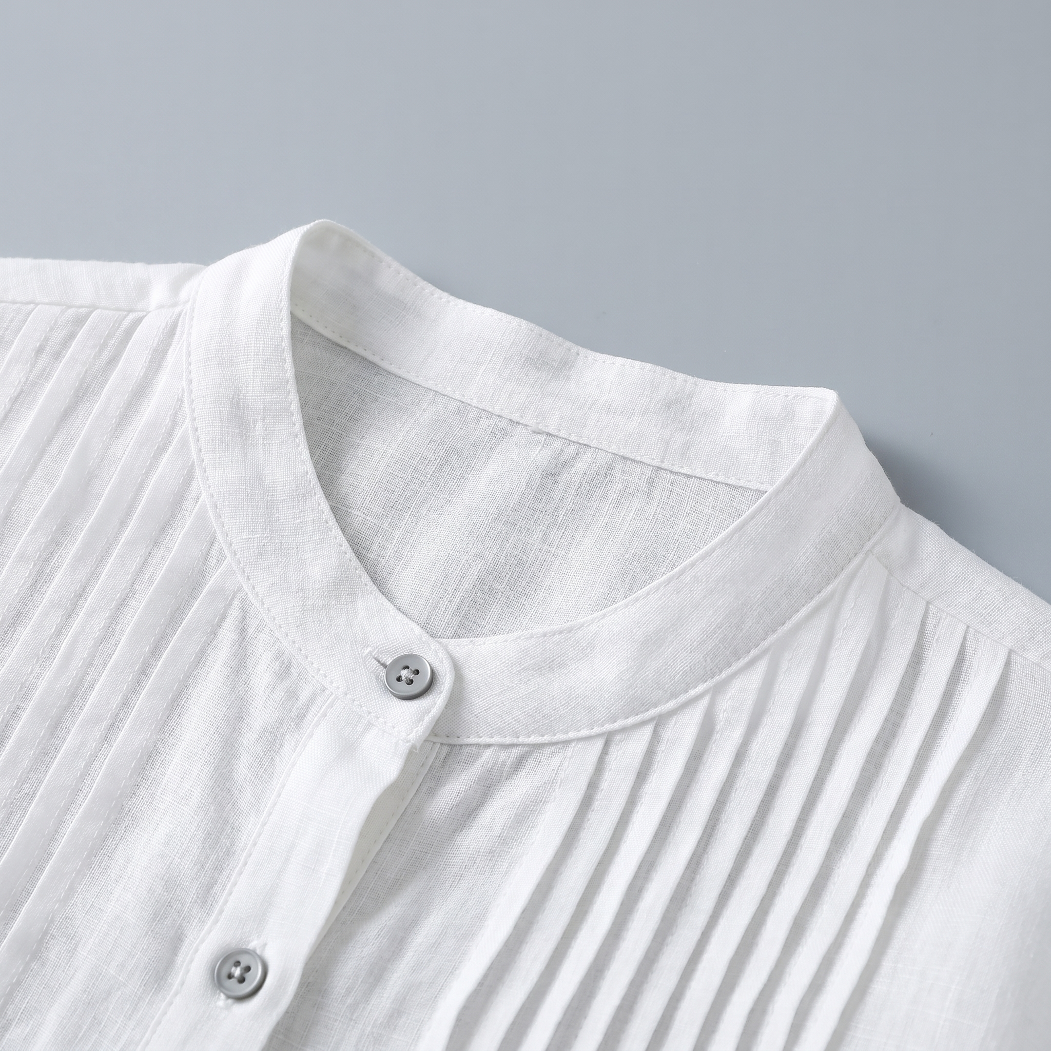 Organic White Linen Tunic Blouse