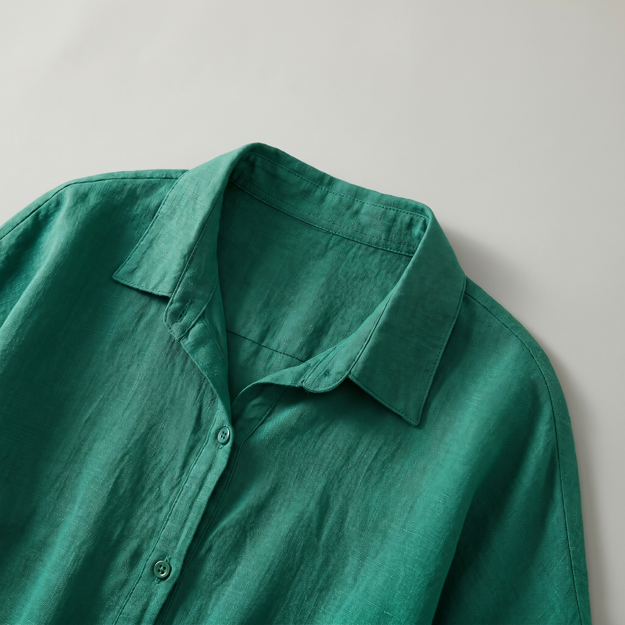 Relaxed Fit Jade Green Linen Maxi Dress