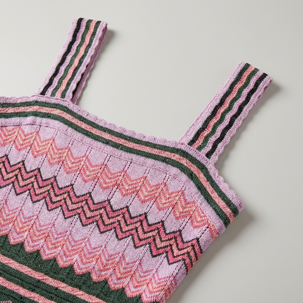 Contrast Color Knitted Midi Dress