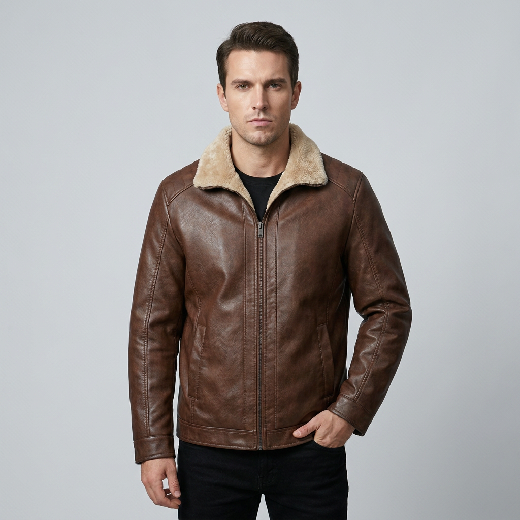 Men's Leather Jacket, Tailored Fit
