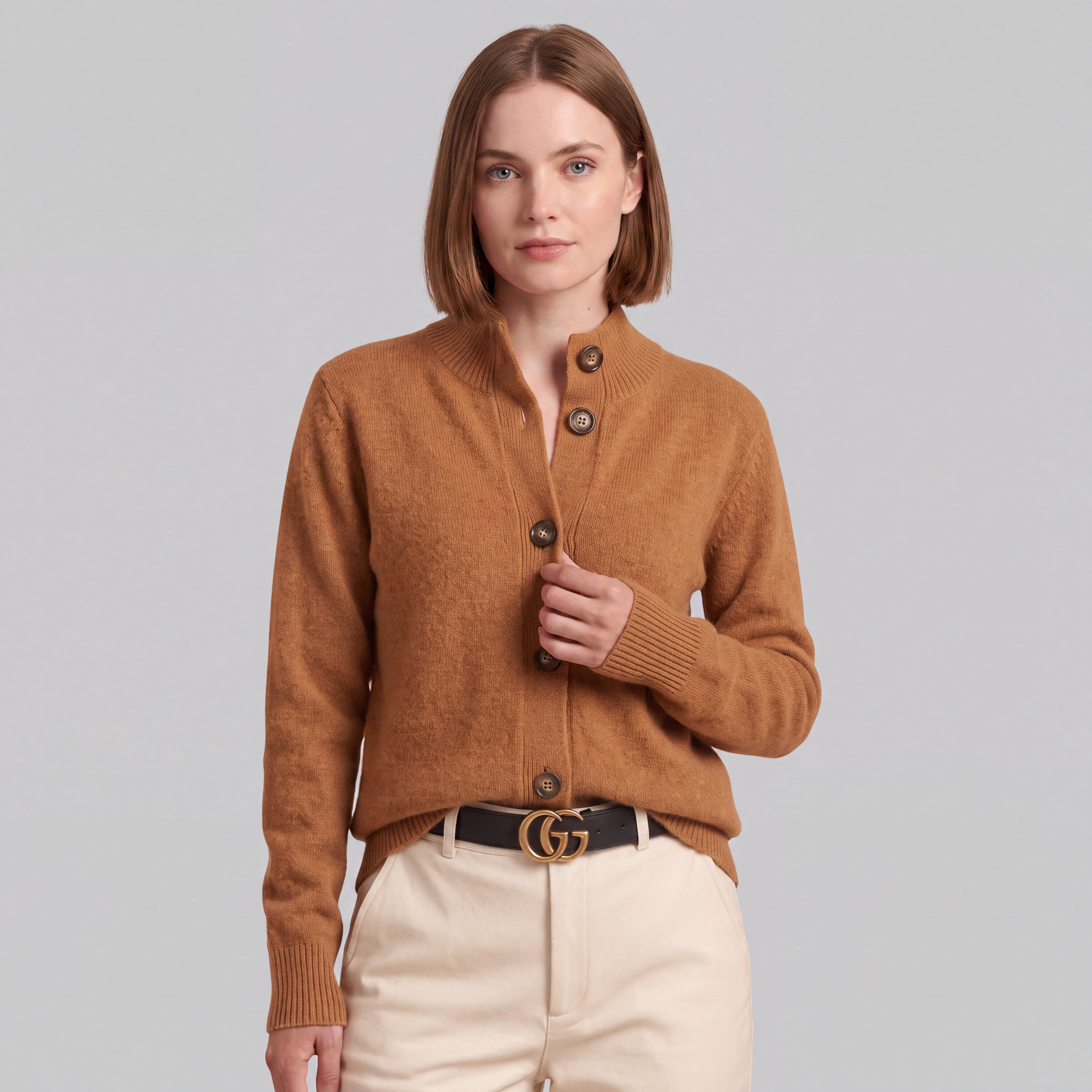 High Neck Soft Knit Cardigan