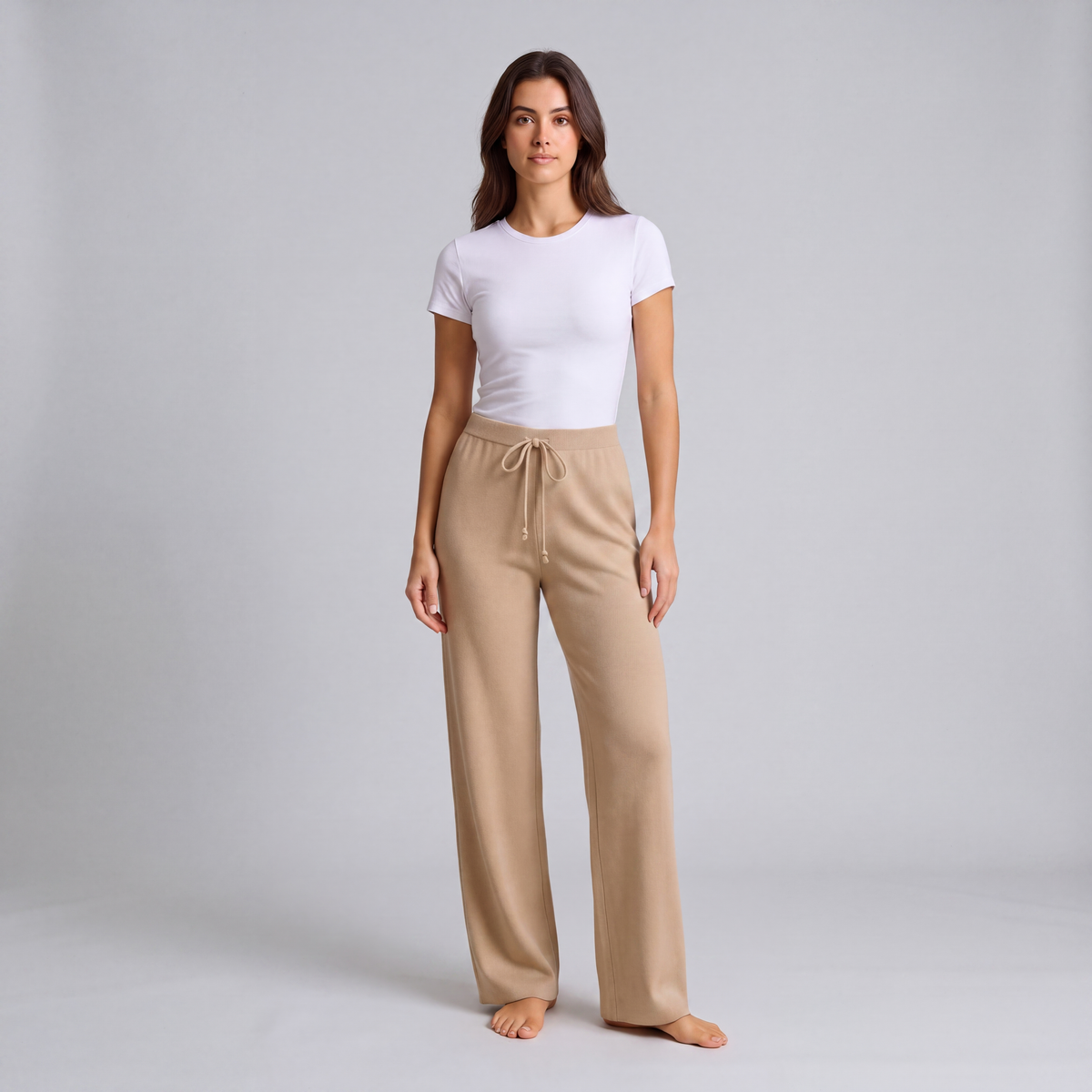 Women's High Waisted Comfort Knit Pants | Casual Trousers