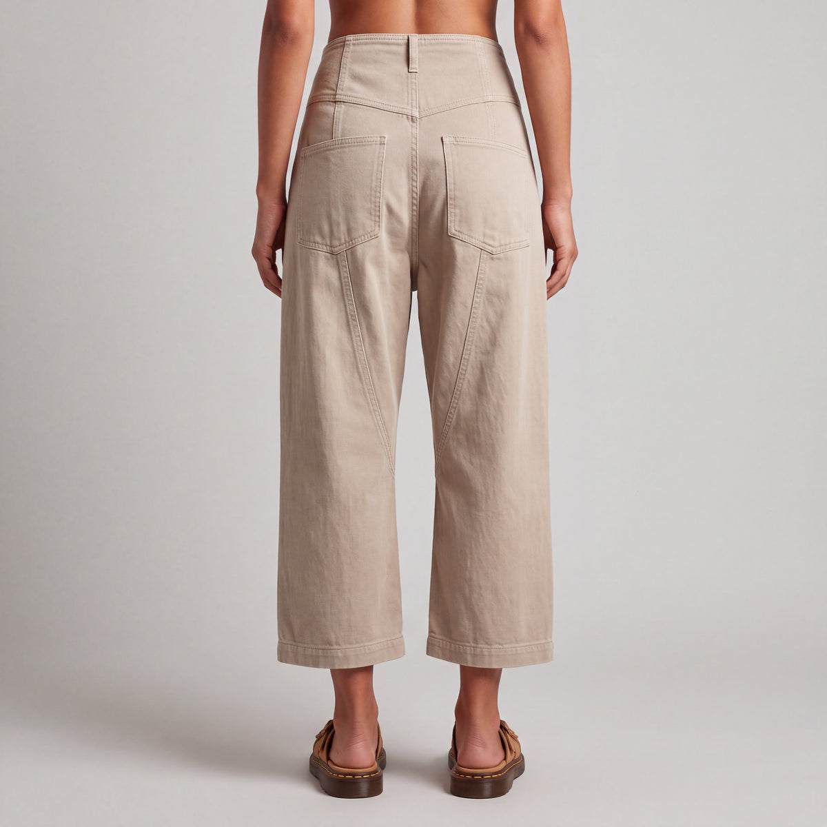 Women's Wide Leg Cotton Linen Denim Pants | Palazzo Trousers