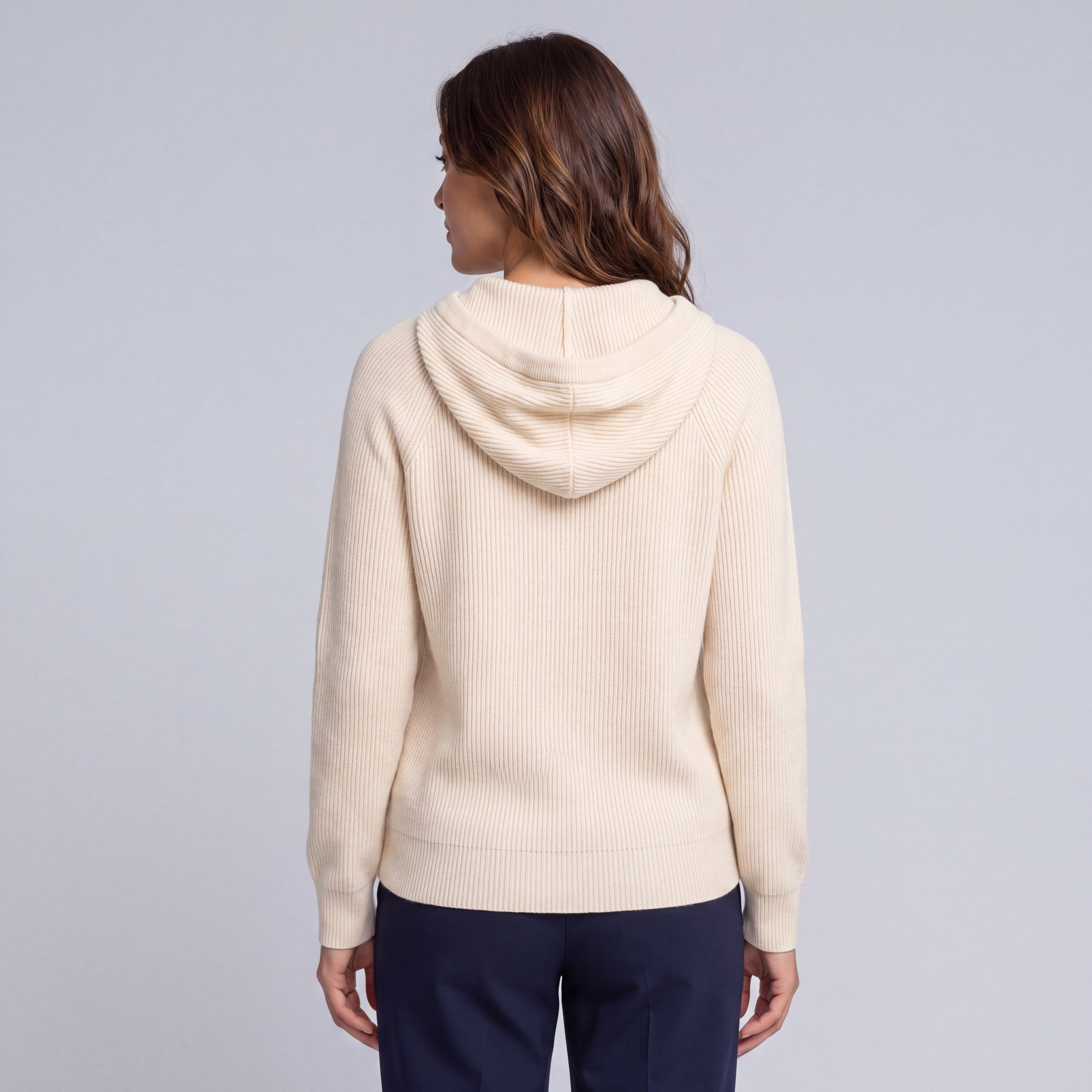 Soft Wool Hooded Sweater with Relaxed Fit Design